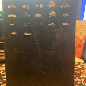 Lot of jewelry stands with jewelry